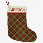 Petite Chaussette De Noël Rustique Noël Plaid Motif personnalisé (Devant)