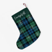 Petite Chaussette De Noël Rustique Plaid Campbell Tartan Green Farmhouse (Dos (Accrochage))