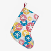 Petite Chaussette De Noël Sable Dollar Jaune Rouge Bleu Motif (Devant (Accrochage))