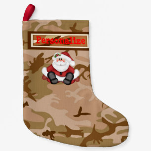 Petite Chaussette De Noël Sable du désert Camo de Noël Stocker avec le Père
