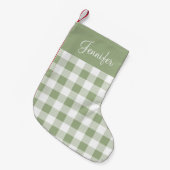 Petite Chaussette De Noël Sage vert personnalisé (Devant (Accrochage))