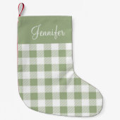 Petite Chaussette De Noël Sage vert personnalisé (Devant)