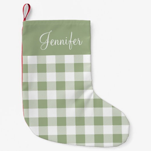 Petite Chaussette De Noël Sage vert personnalisé (Devant)