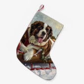 Petite Chaussette De Noël Saint Bernard Chien Festif de Noël (Devant (Accrochage))