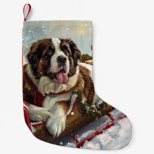Petite Chaussette De Noël Saint Bernard Chien Festif de Noël (Devant)
