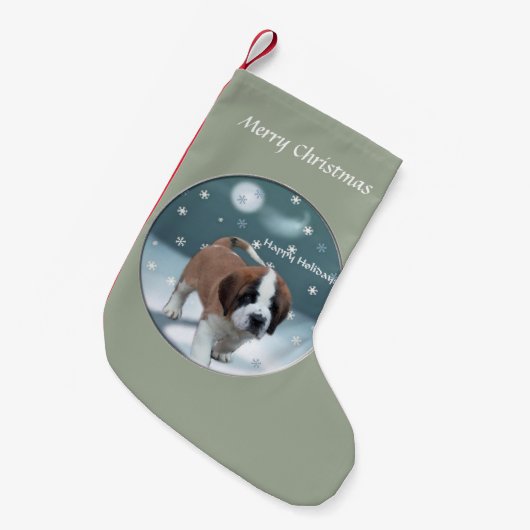 Petite Chaussette De Noël Saint Bernard Puppy Noël (Devant (Accrochage))