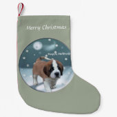Petite Chaussette De Noël Saint Bernard Puppy Noël (Devant)