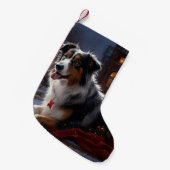 Petite Chaussette De Noël Saison de Noël du berger australien (Devant (Accrochage))
