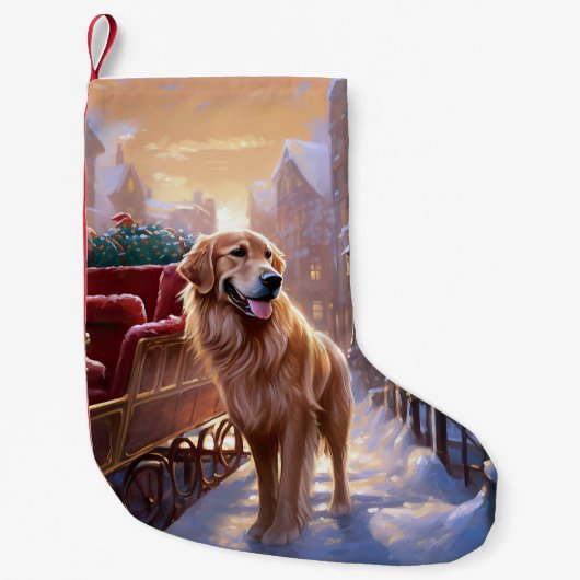 Petite Chaussette De Noël Saison de Noël Golden Retriever (Devant)