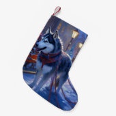 Petite Chaussette De Noël Saison de Noël Sibérienne Husky (Devant (Accrochage))
