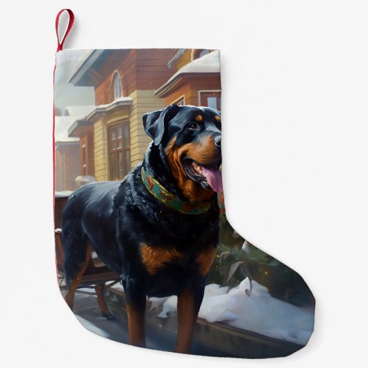 Petite Chaussette De Noël Saison festive de Noël de Rottweiler (Devant)