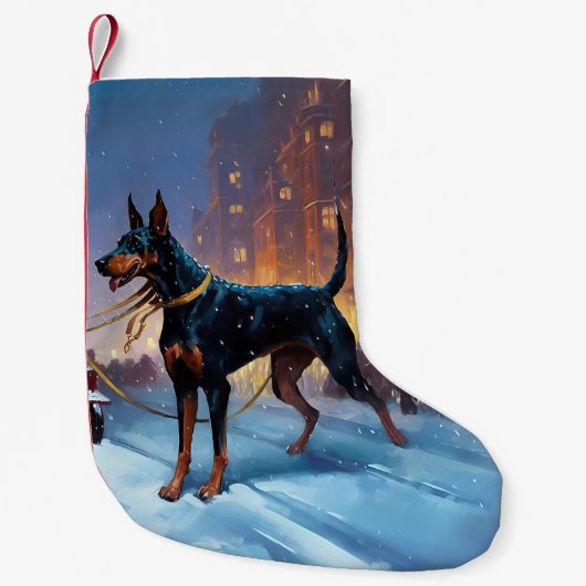 Petite Chaussette De Noël Saison Festive de Noël Doberman (Devant)
