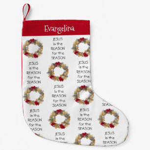 PETITE CHAUSSETTE DE NOËL SAISON JÉSUS PERSONNALISÉE
