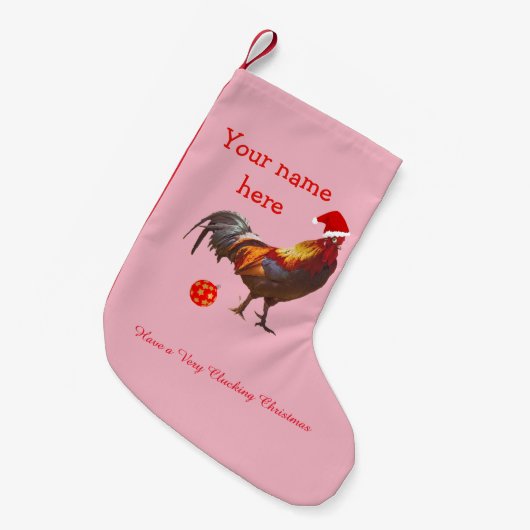 Petite Chaussette De Noël Salutation de Noël de poulet amusant (Devant (Accrochage))