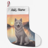 Petite Chaussette De Noël Samoyed (Devant)