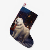 Petite Chaussette De Noël Samoyed Christmas Festive Saison (Devant (Accrochage))