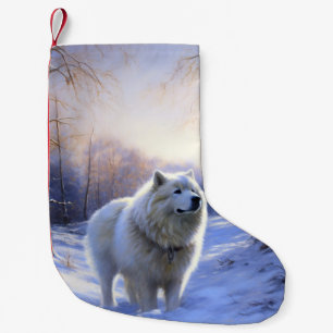 Petite Chaussette De Noël Samoyède Qu'il neige Noël