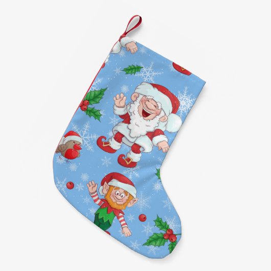 Petite Chaussette De Noël Santa Claus moderne amusant Noël Stocker (Devant (Accrochage))