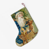 Petite Chaussette De Noël Santa Claus vintage, Rétro (Dos (Accrochage))