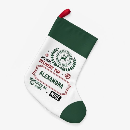 Petite Chaussette De Noël Santa Express Delivery for (Custom Name)  (Devant (Accrochage))