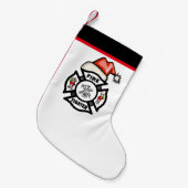 Petite Chaussette De Noël Sapeur-pompier Père Noël (Devant (Accrochage))