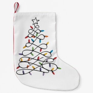 Petite Chaussette De Noël Sapin de Noël Lumières Xmas Fête Vacances 