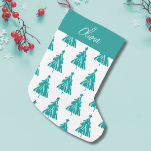 Petite Chaussette De Noël Sapin de Noël personnalisé de la forêt d'hiver ver