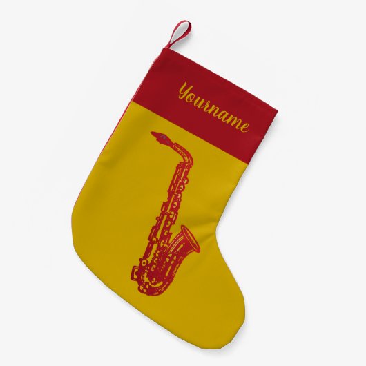 Petite Chaussette De Noël Saxophone (Devant (Accrochage))