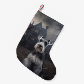 Petite Chaussette De Noël Scandale d'Halloween Schnauzer Miniature (Devant (Accrochage))