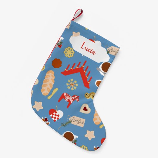 Petite Chaussette De Noël Scandinavie/Suédoise Jul Conception de pâtisseries (Devant (Accrochage))