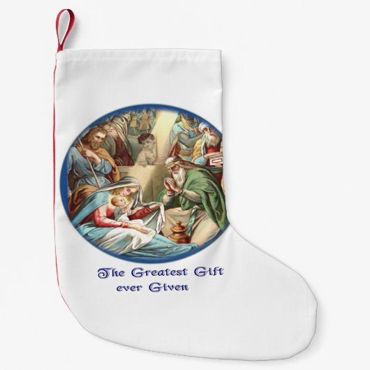 Petite Chaussette De Noël Scène de la Nativité (Devant)