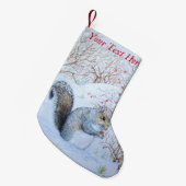 Petite Chaussette De Noël scène de neige d'écureuil gris (Devant (Accrochage))