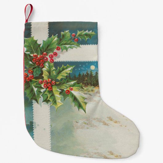 Petite Chaussette De Noël Scène de Noël Hiver de neige blanche (Devant)