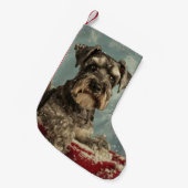 Petite Chaussette De Noël Schnauzer Chien Festif de Noël (Devant (Accrochage))