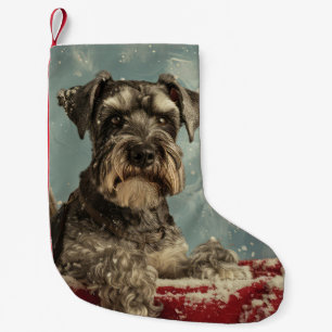Petite Chaussette De Noël Schnauzer Chien Festif de Noël