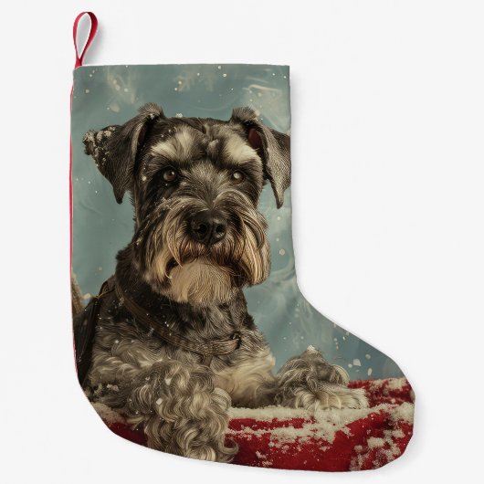 Petite Chaussette De Noël Schnauzer Chien Festif de Noël (Devant)