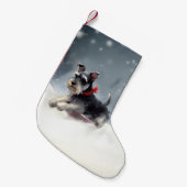 Petite Chaussette De Noël Schnauzer miniature neige de Noël hiver (Devant (Accrochage))