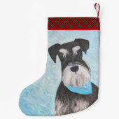 Petite Chaussette De Noël Schnauzer (Miniature) Peinture - Chien original mi (Dos)