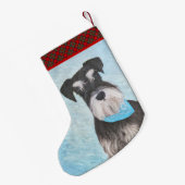 Petite Chaussette De Noël Schnauzer (Miniature) Peinture - Chien original mi (Dos (Accrochage))