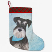 Petite Chaussette De Noël Schnauzer (Miniature) Peinture - Chien original mi (Devant)