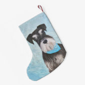 Petite Chaussette De Noël Schnauzer (Miniature) Peinture - Chien original mi (Dos (Accrochage))