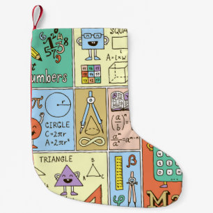 Petite Chaussette De Noël Science des mathématiques, bannières vintages colo