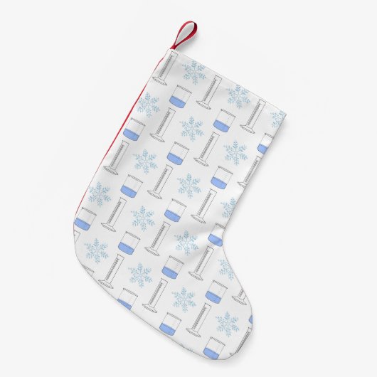 Petite Chaussette De Noël Science Snowflake Beaker Graduated Cylinder Hiver (Devant (Accrochage))