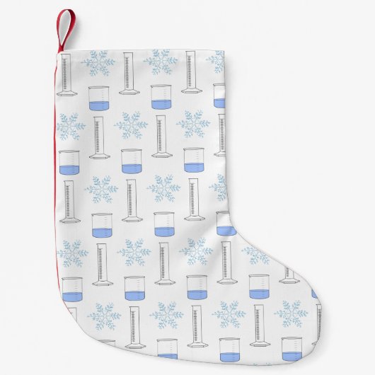 Petite Chaussette De Noël Science Snowflake Beaker Graduated Cylinder Hiver (Devant)