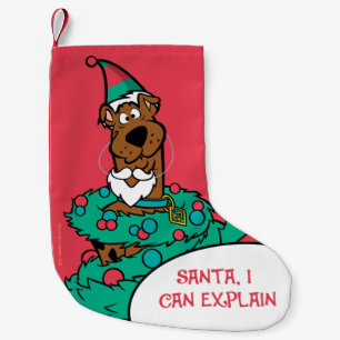 Petite Chaussette De Noël Scooby Doo Enveloppé Dans Des Wreath