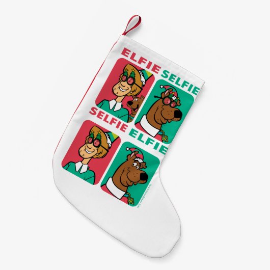 Petite Chaussette De Noël Scooby-Doo & Shaggy "Elfie Selfie" (Devant (Accrochage))