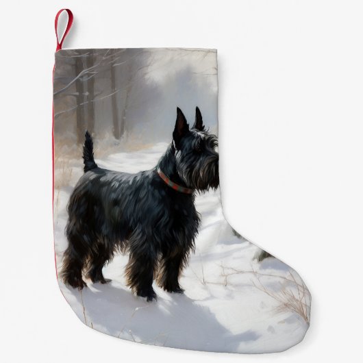 Petite Chaussette De Noël Scottish Terrier Laisser Il Neige Noël (Devant)