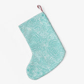 Petite Chaussette De Noël Scribbleprint turquoise (Dos (Accrochage))