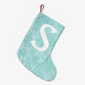 Petite Chaussette De Noël Scribbleprint turquoise (Devant (Accrochage))