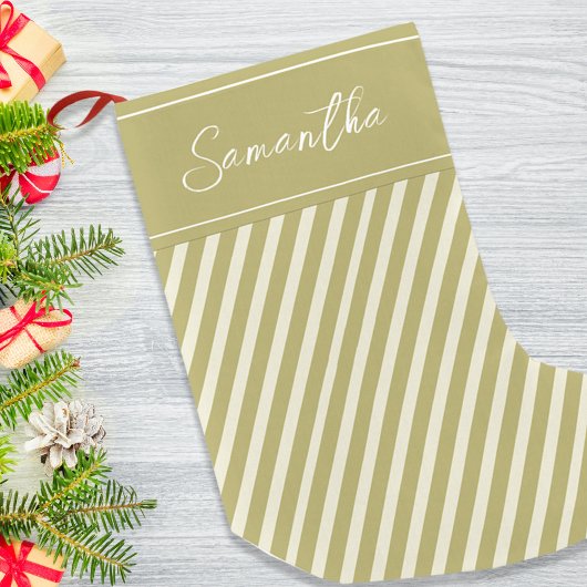 Petite Chaussette De Noël Script de calligraphie simple Gold Holiday